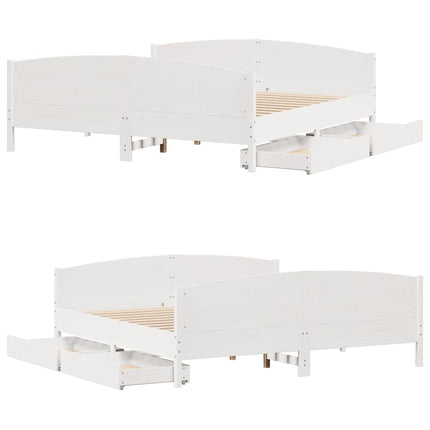 sengeramme uden madras 180x200 cm massivt fyrretræ hvid