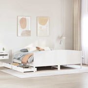 sengeramme uden madras 180x200 cm massivt fyrretræ hvid
