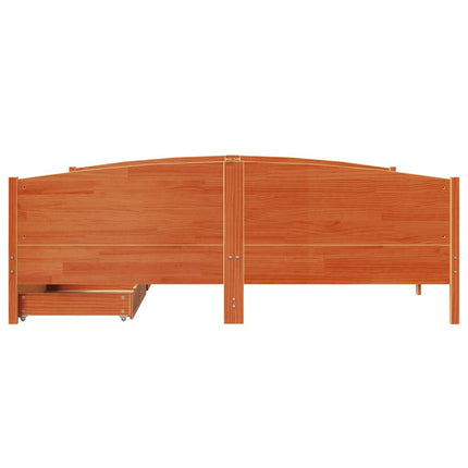 sengeramme uden madras 180x200 cm massivt fyrretræ gyldenbrun