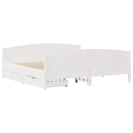 sengeramme uden madras 160x200 cm massivt fyrretræ hvid