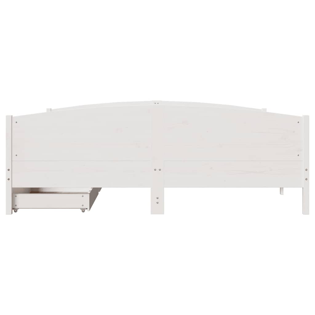 sengeramme uden madras 160x200 cm massivt fyrretræ hvid