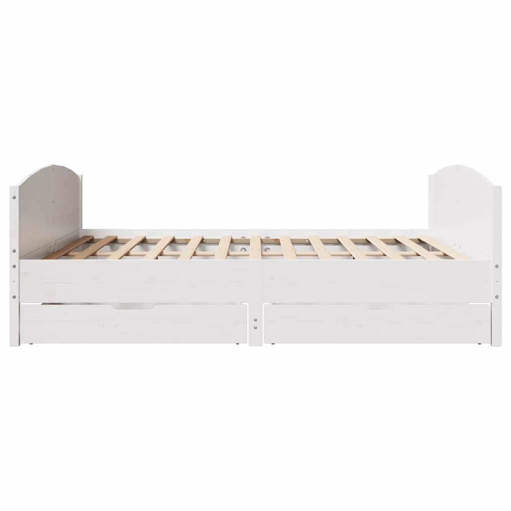 sengeramme uden madras 160x200 cm massivt fyrretræ hvid