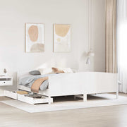 sengeramme uden madras 160x200 cm massivt fyrretræ hvid
