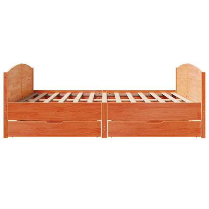 sengeramme uden madras 160x200 cm massivt fyrretræ gyldenbrun