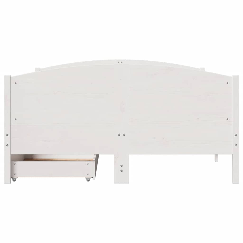 sengeramme uden madras 140x200 cm massivt fyrretræ hvid