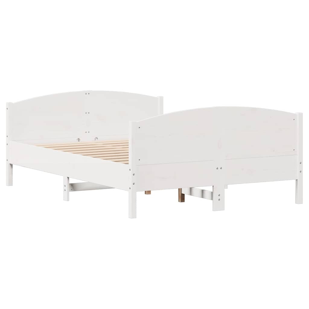 sengeramme uden madras 140x200 cm massivt fyrretræ hvid