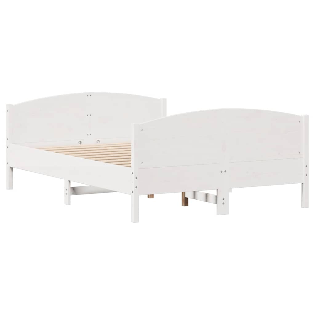 sengeramme uden madras 120x200 cm massivt fyrretræ hvid