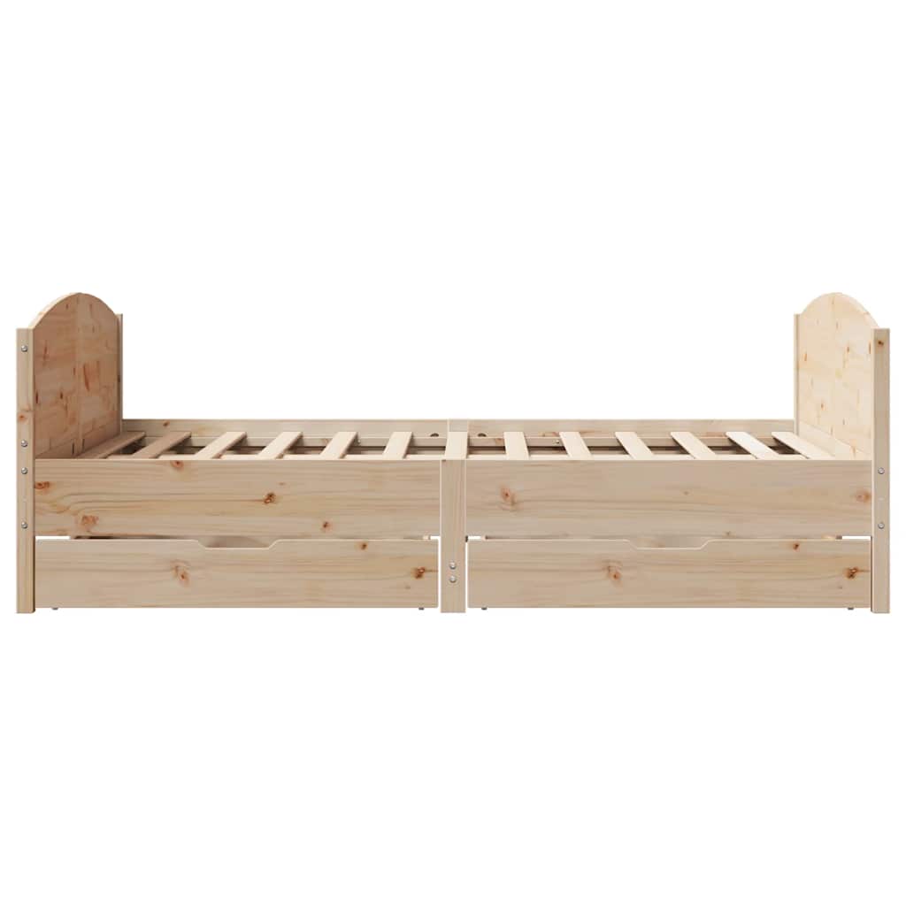 sengeramme uden madras 140x190 cm massivt fyrretræ
