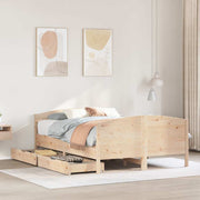 sengeramme uden madras 140x190 cm massivt fyrretræ