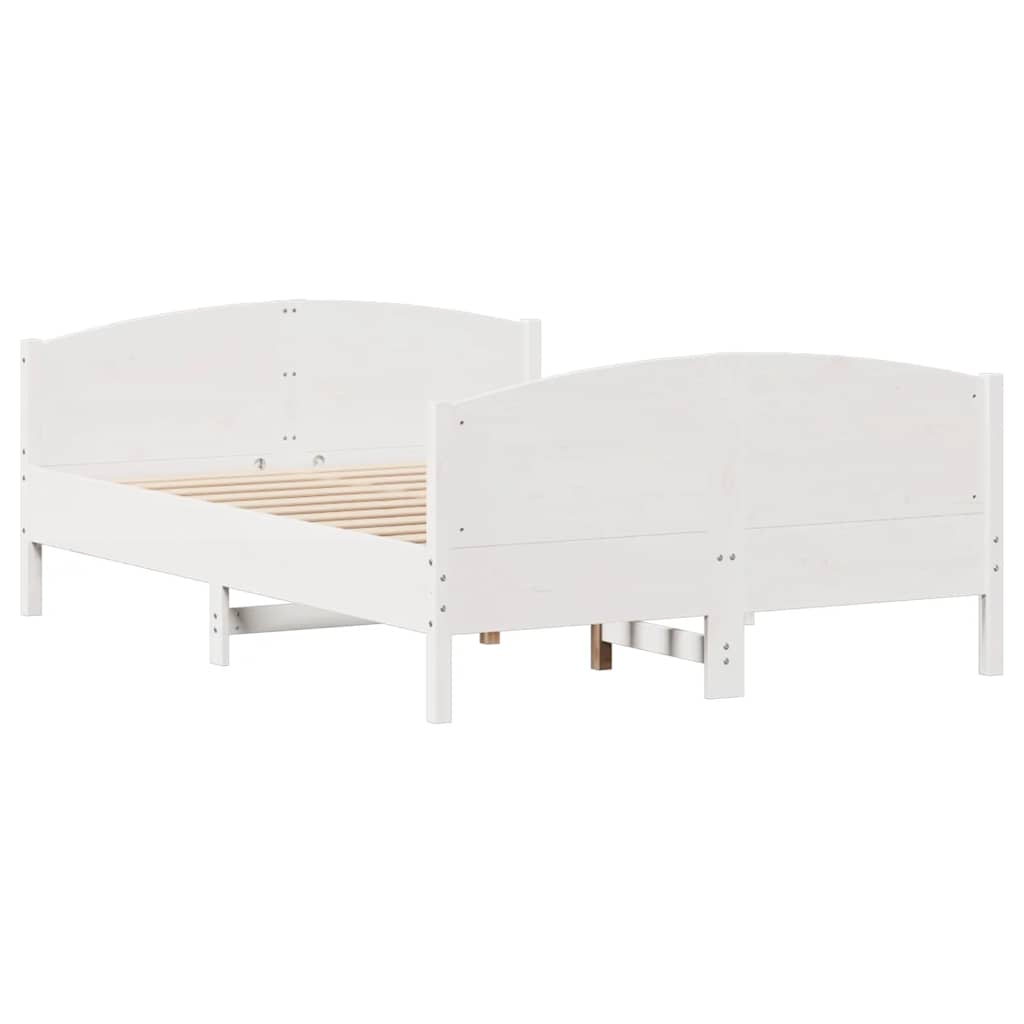 sengeramme uden madras 140x190 cm massivt fyrretræ hvid