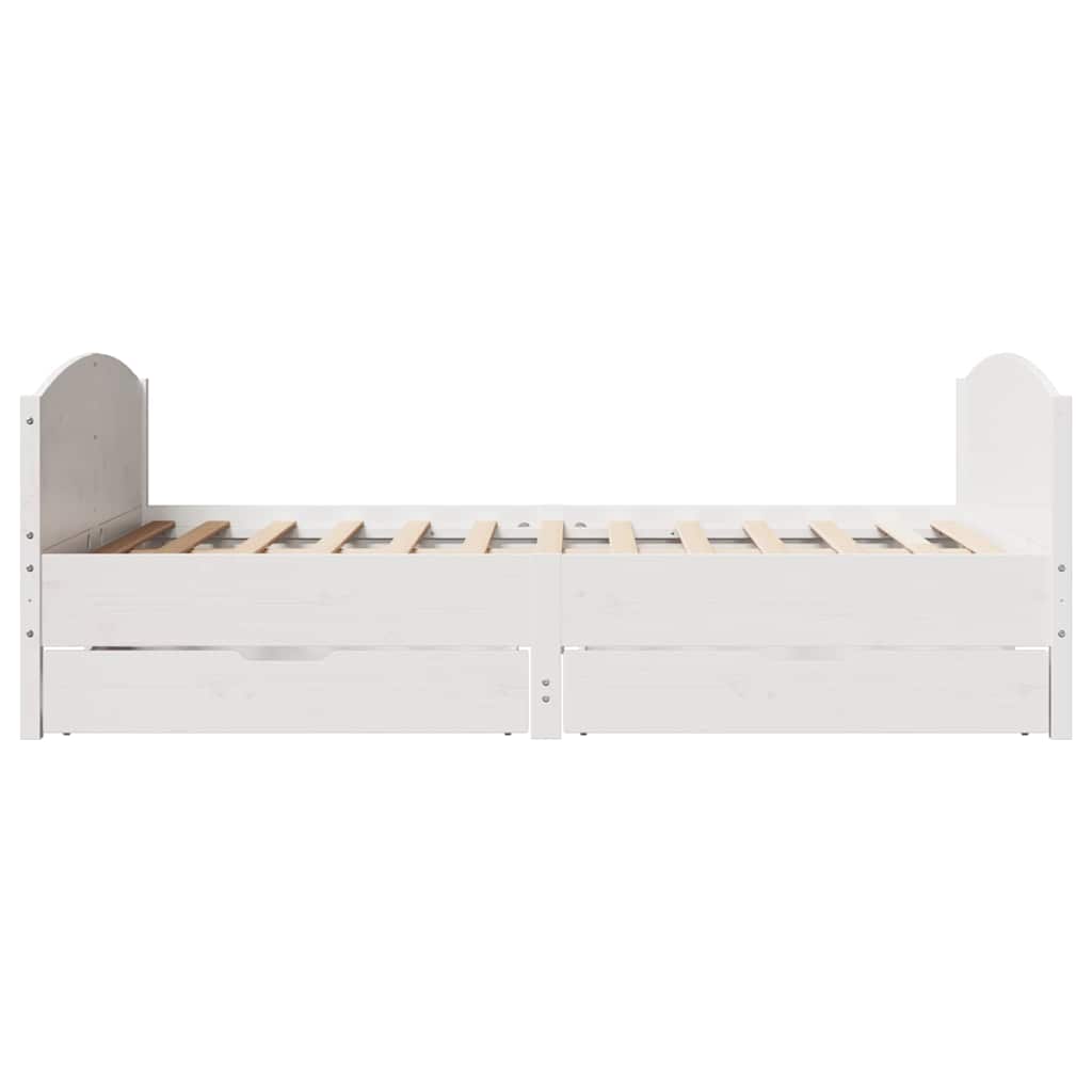 sengeramme uden madras 140x190 cm massivt fyrretræ hvid