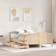 sengeramme uden madras 135x190 cm massivt fyrretræ hvid