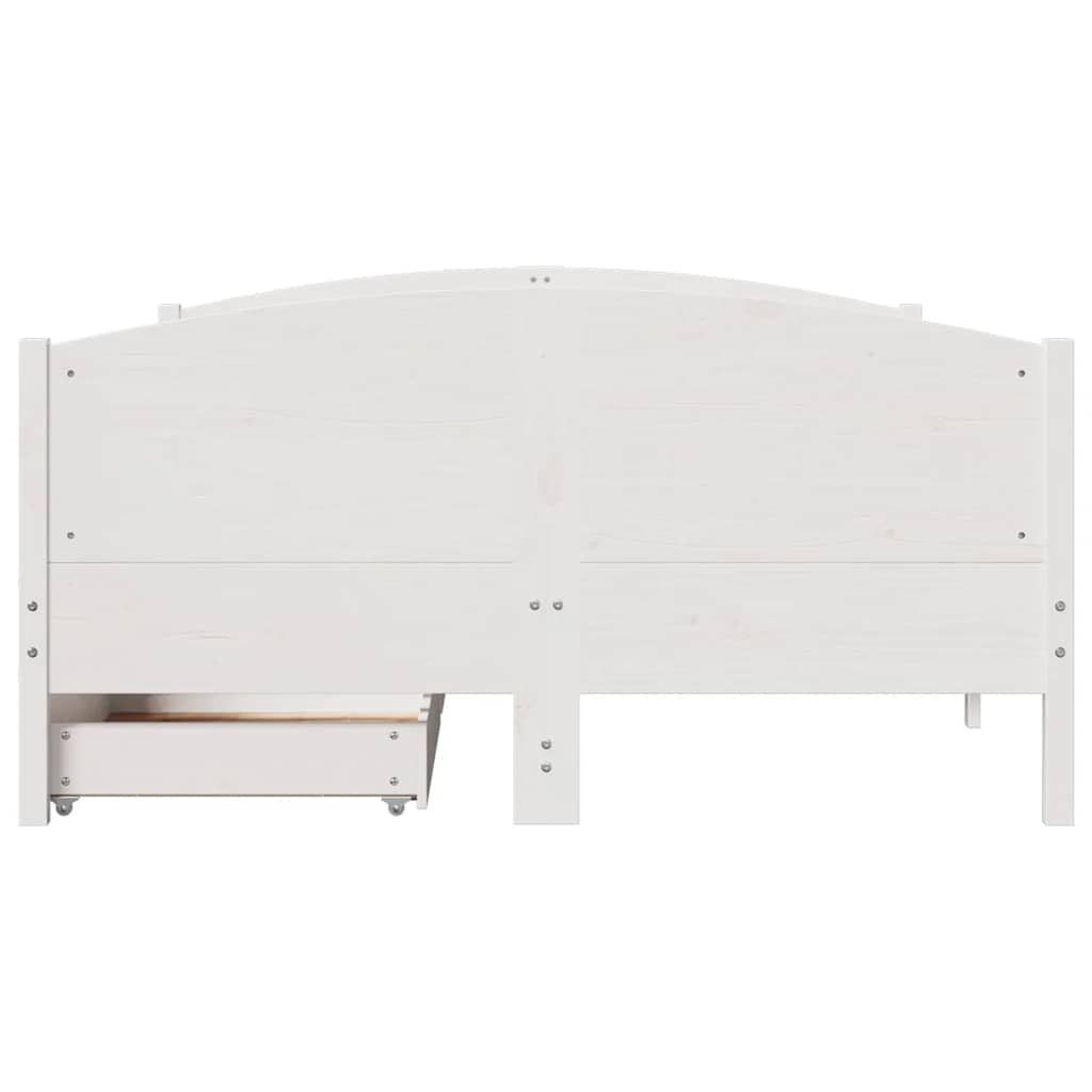 sengeramme uden madras 120x190 cm massivt fyrretræ hvid