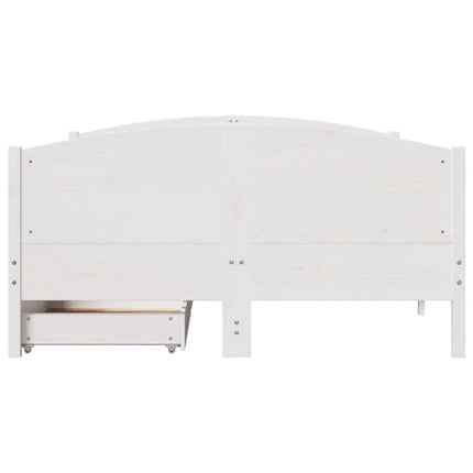 sengeramme uden madras 120x190 cm massivt fyrretræ hvid