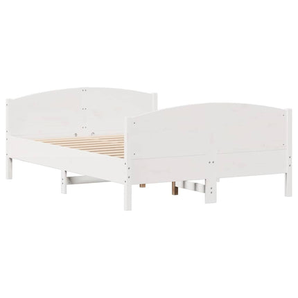 sengeramme uden madras 120x190 cm massivt fyrretræ hvid