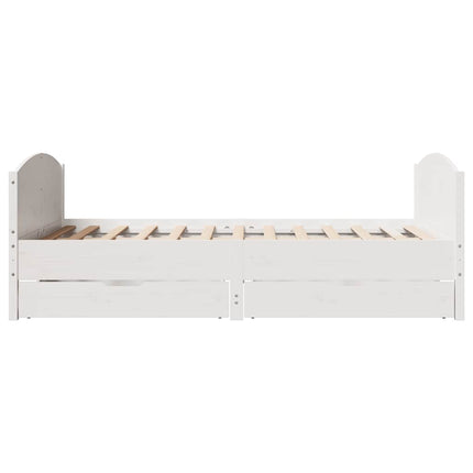 sengeramme uden madras 120x190 cm massivt fyrretræ hvid
