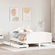 sengeramme uden madras 120x190 cm massivt fyrretræ hvid