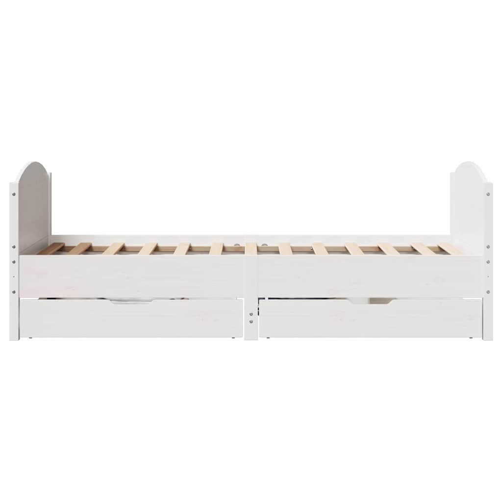 sengeramme uden madras 100x200 cm massivt fyrretræ hvid