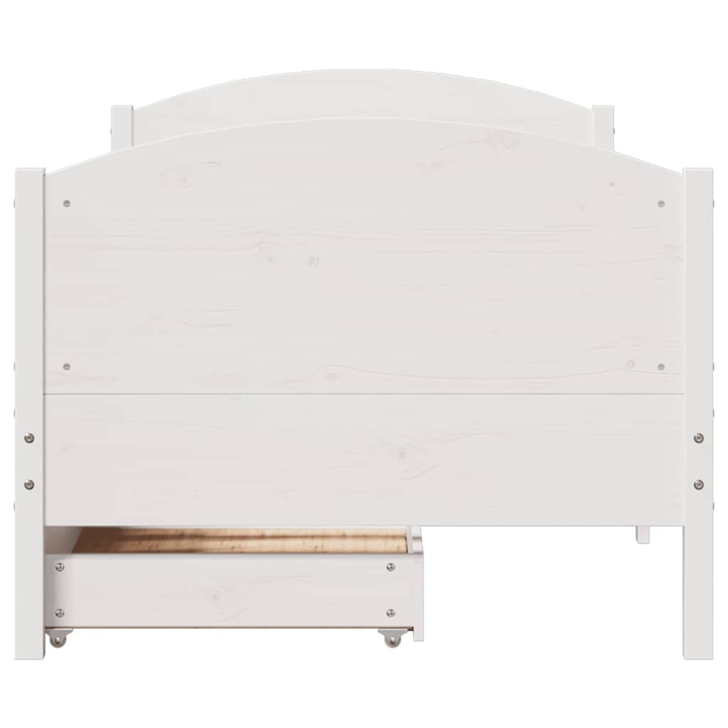 sengeramme uden madras 90x200 cm massivt fyrretræ hvid