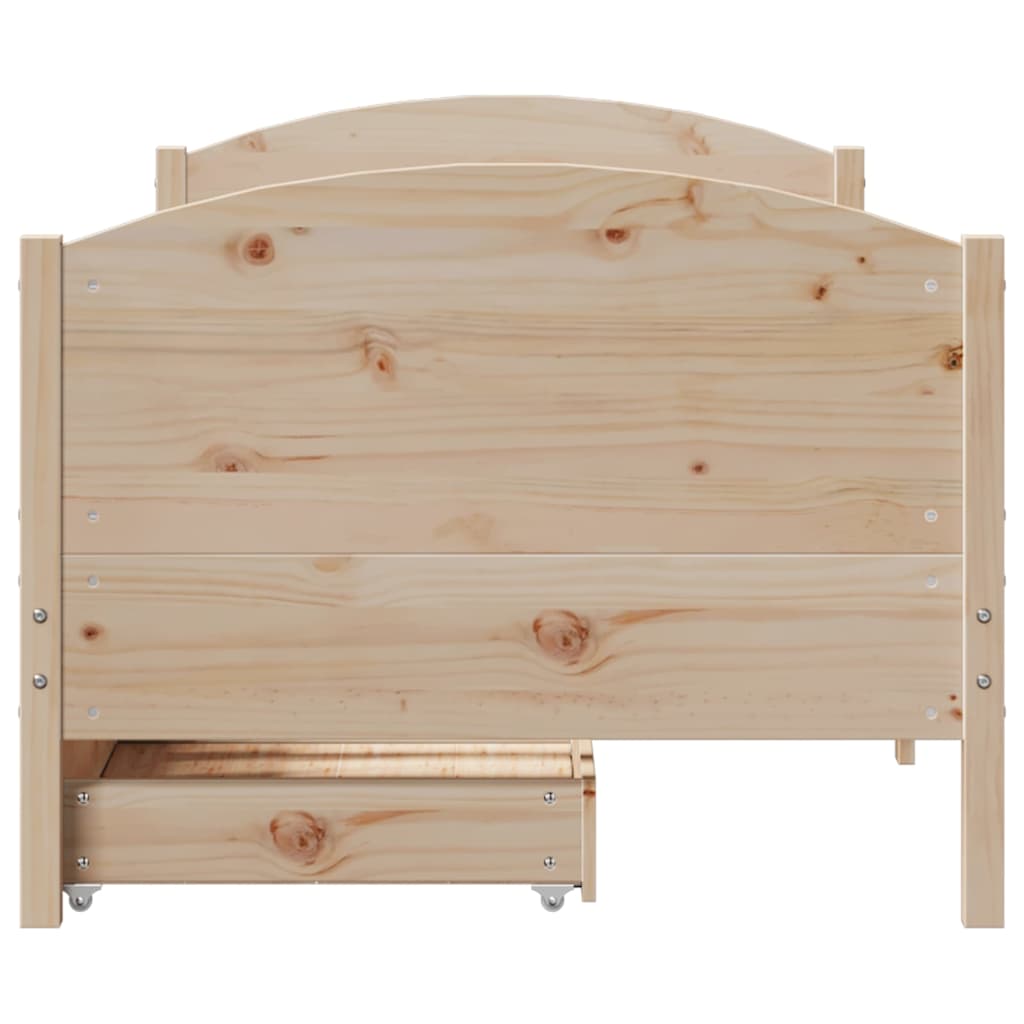 sengeramme uden madras 90x190 cm massivt fyrretræ