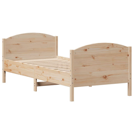 sengeramme uden madras 90x190 cm massivt fyrretræ