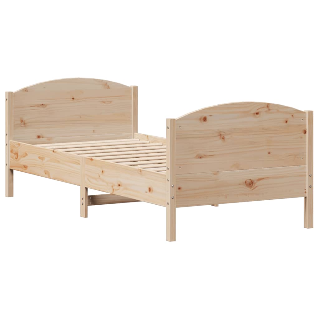 sengeramme uden madras 90x190 cm massivt fyrretræ