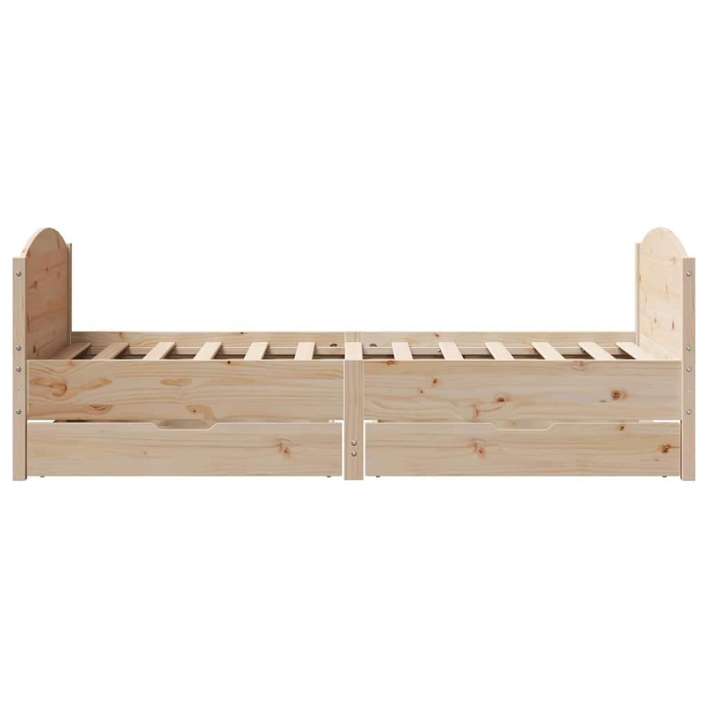 sengeramme uden madras 90x190 cm massivt fyrretræ