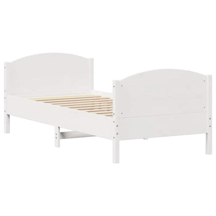 sengeramme uden madras 90x190 cm massivt fyrretræ hvid