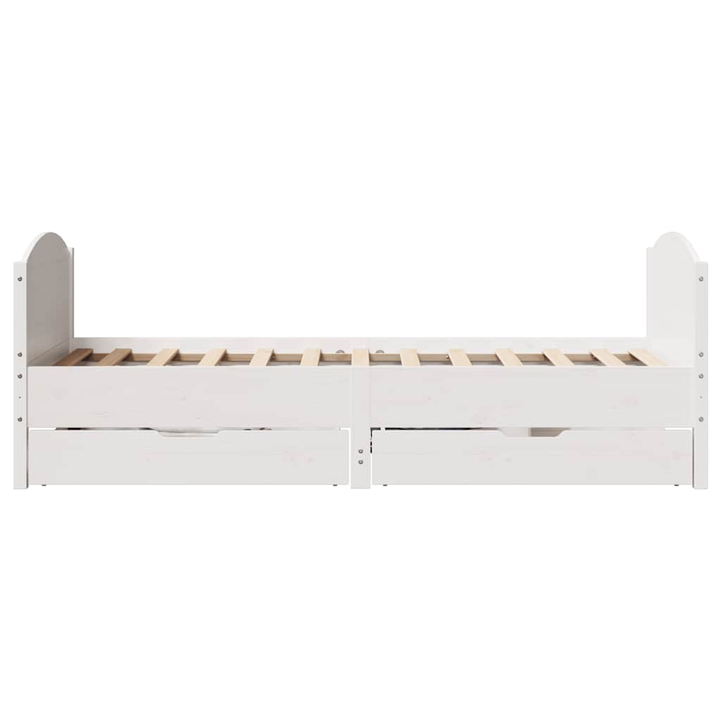 sengeramme uden madras 90x190 cm massivt fyrretræ hvid