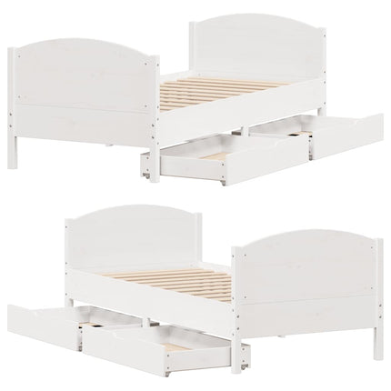 sengeramme uden madras 90x190 cm massivt fyrretræ hvid