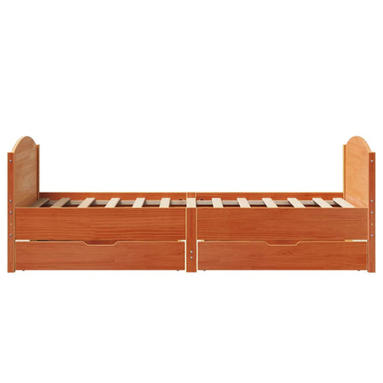 sengeramme uden madras 90x190 cm massivt fyrretræ gyldenbrun