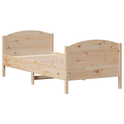 sengeramme uden madras 75x190 cm massivt fyrretræ