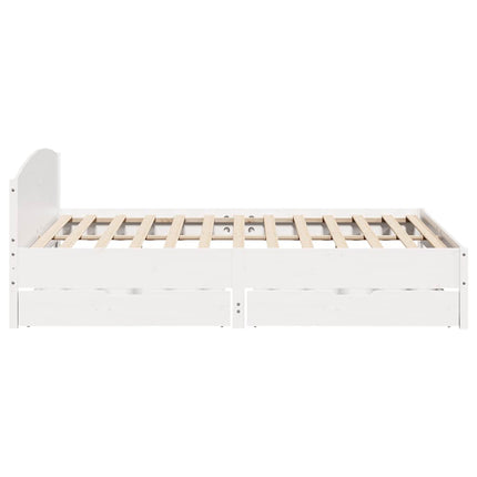 sengeramme uden madras 200x200 cm massivt fyrretræ hvid