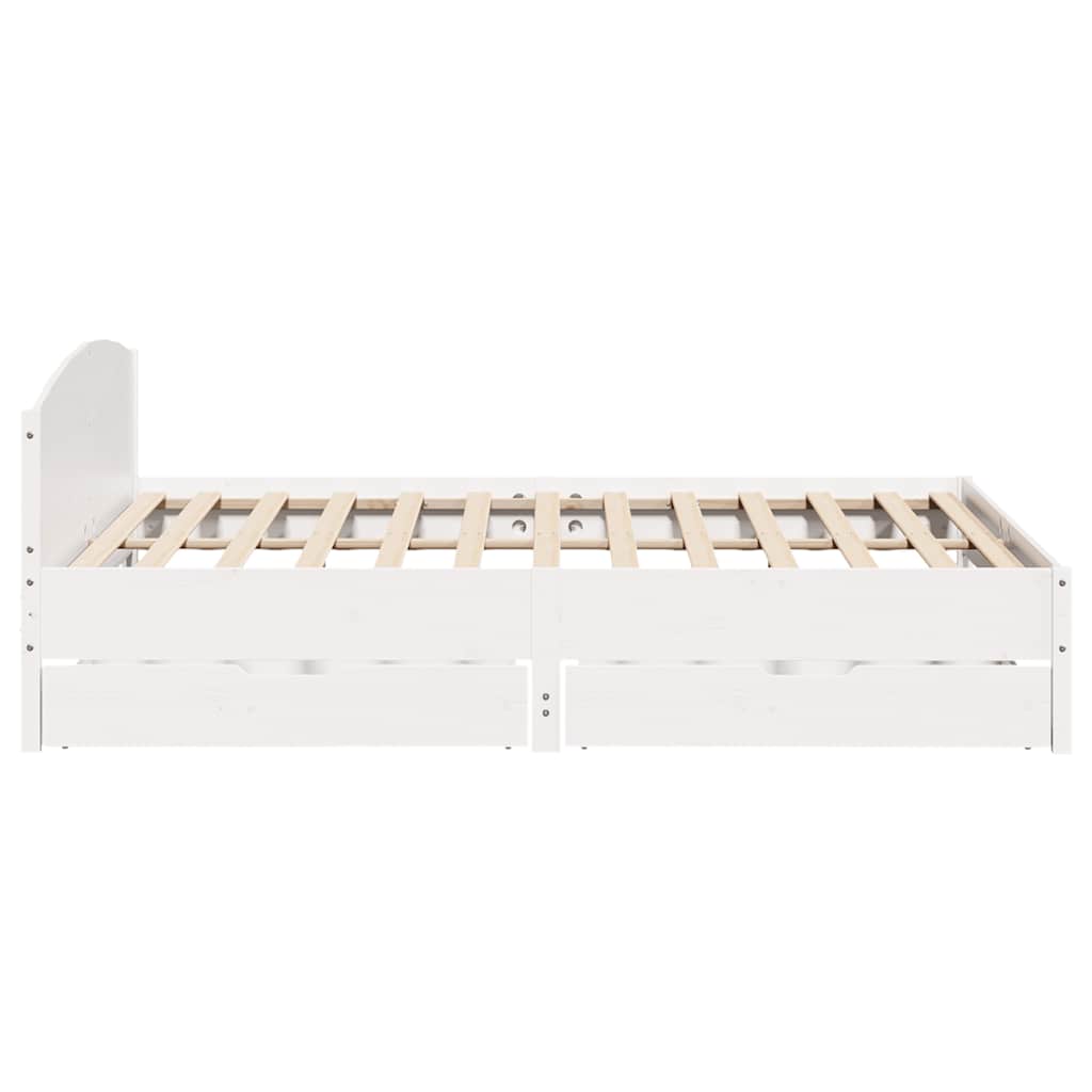 sengeramme uden madras 200x200 cm massivt fyrretræ hvid