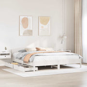 sengeramme uden madras 200x200 cm massivt fyrretræ hvid