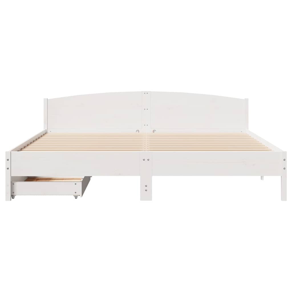 sengeramme uden madras 180x200 cm massivt fyrretræ hvid