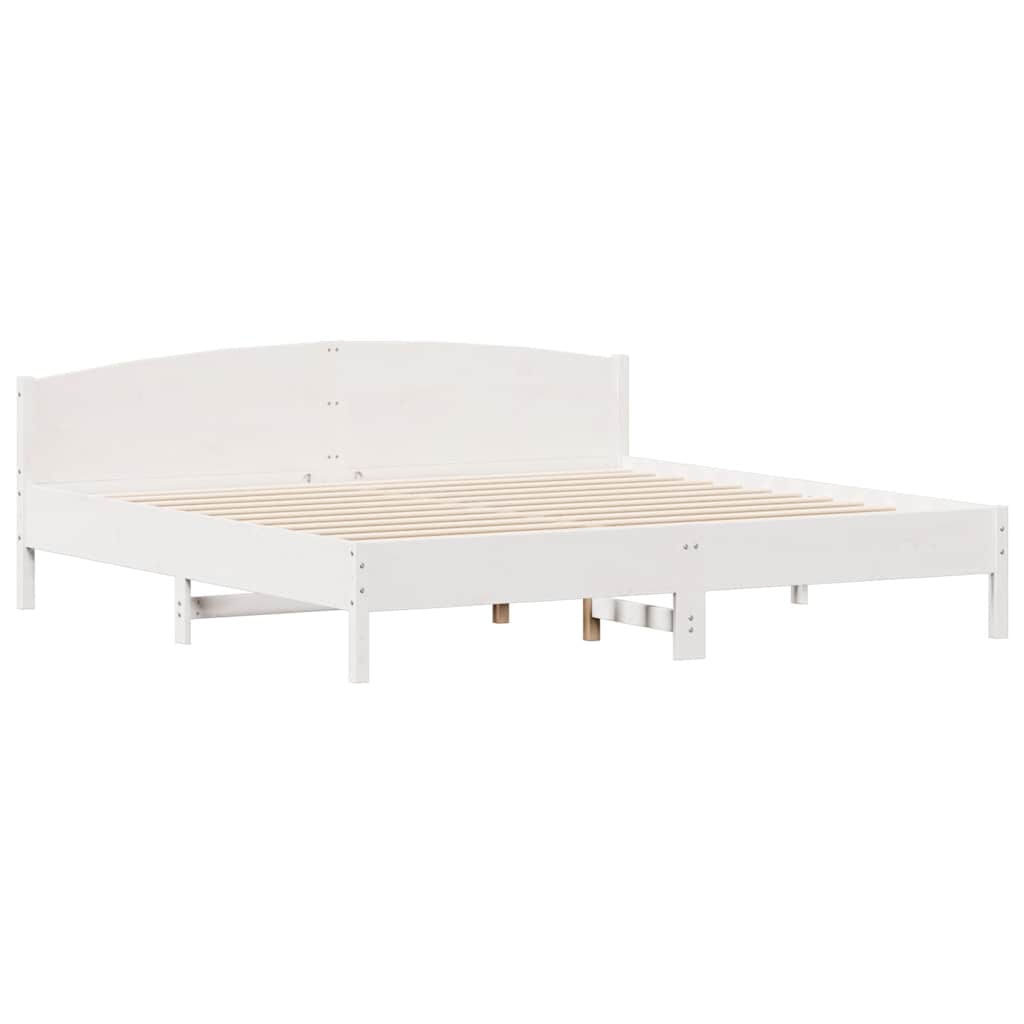 sengeramme uden madras 180x200 cm massivt fyrretræ hvid