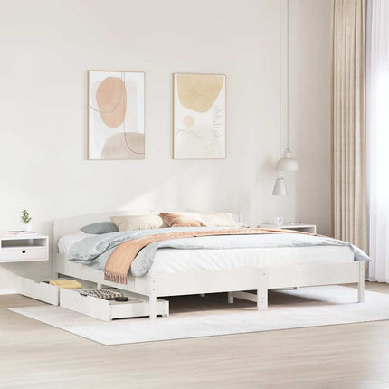 sengeramme uden madras 180x200 cm massivt fyrretræ hvid