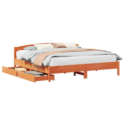 sengeramme uden madras 180x200 cm massivt fyrretræ gyldenbrun