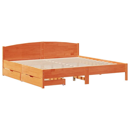 sengeramme uden madras 180x200 cm massivt fyrretræ gyldenbrun