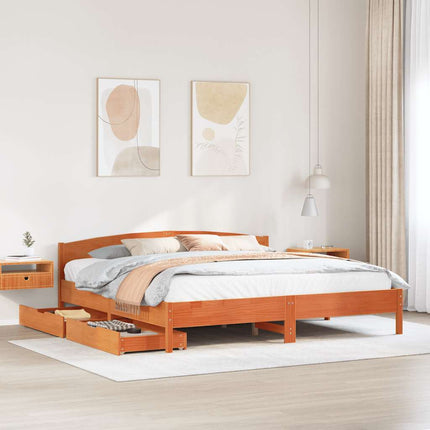 sengeramme uden madras 180x200 cm massivt fyrretræ gyldenbrun