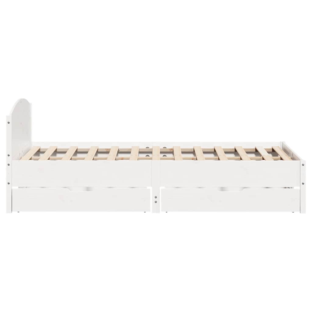 sengeramme uden madras 150x200 cm massivt fyrretræ hvid