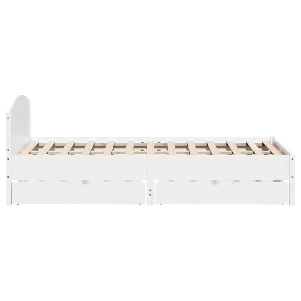 sengeramme uden madras 120x200 cm massivt fyrretræ hvid