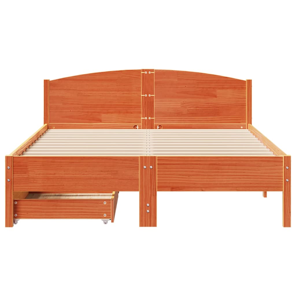 sengeramme uden madras 120x200 cm massivt fyrretræ gyldenbrun