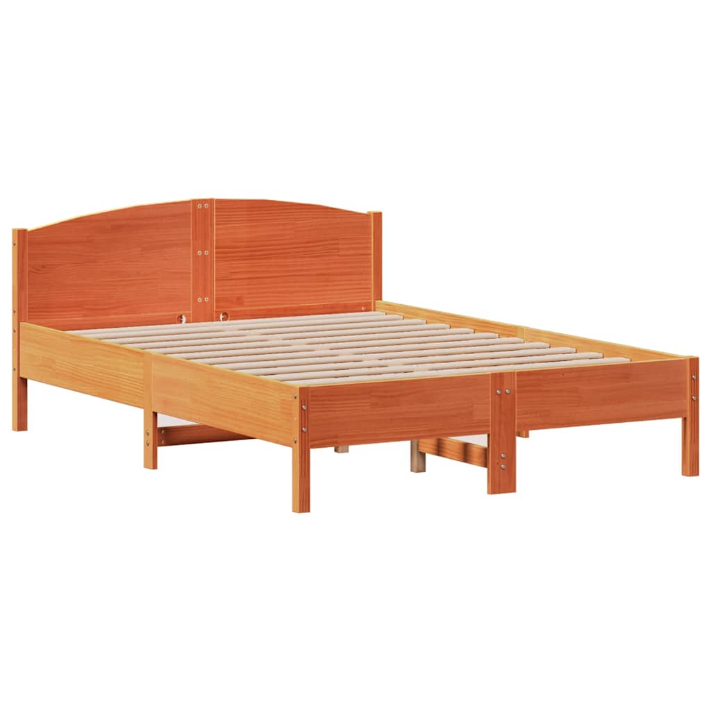 sengeramme uden madras 120x200 cm massivt fyrretræ gyldenbrun