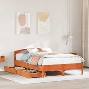 sengeramme uden madras 140x190 cm massivt fyrretræ gyldenbrun