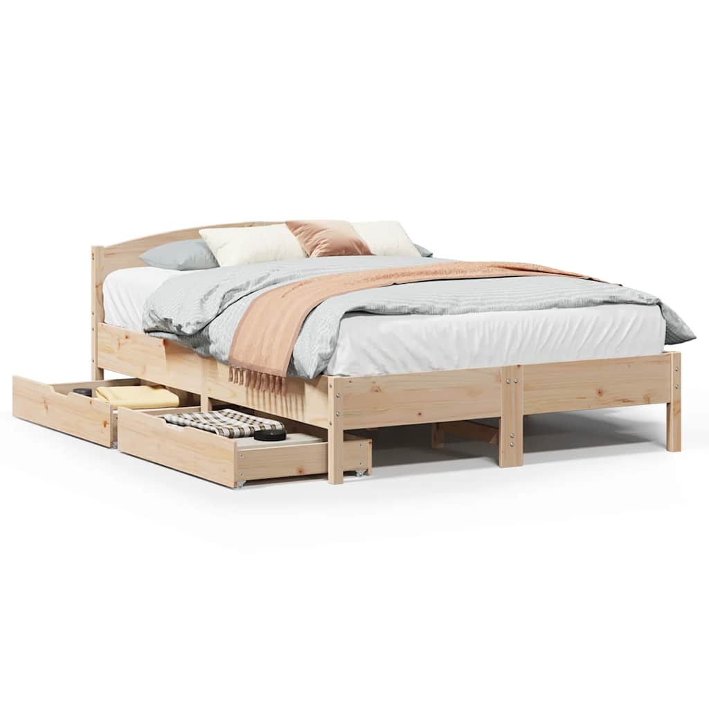 sengeramme uden madras 120x190 cm massivt fyrretræ
