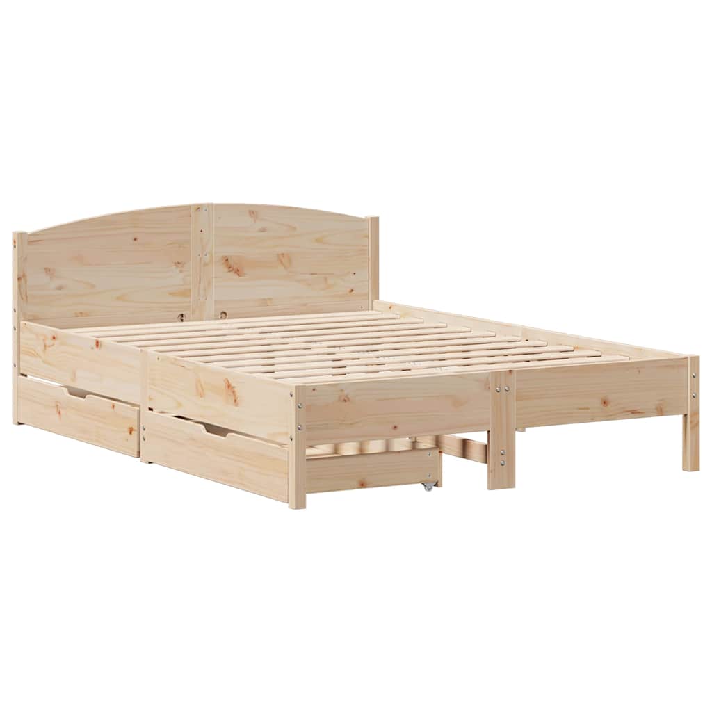 sengeramme uden madras 120x190 cm massivt fyrretræ