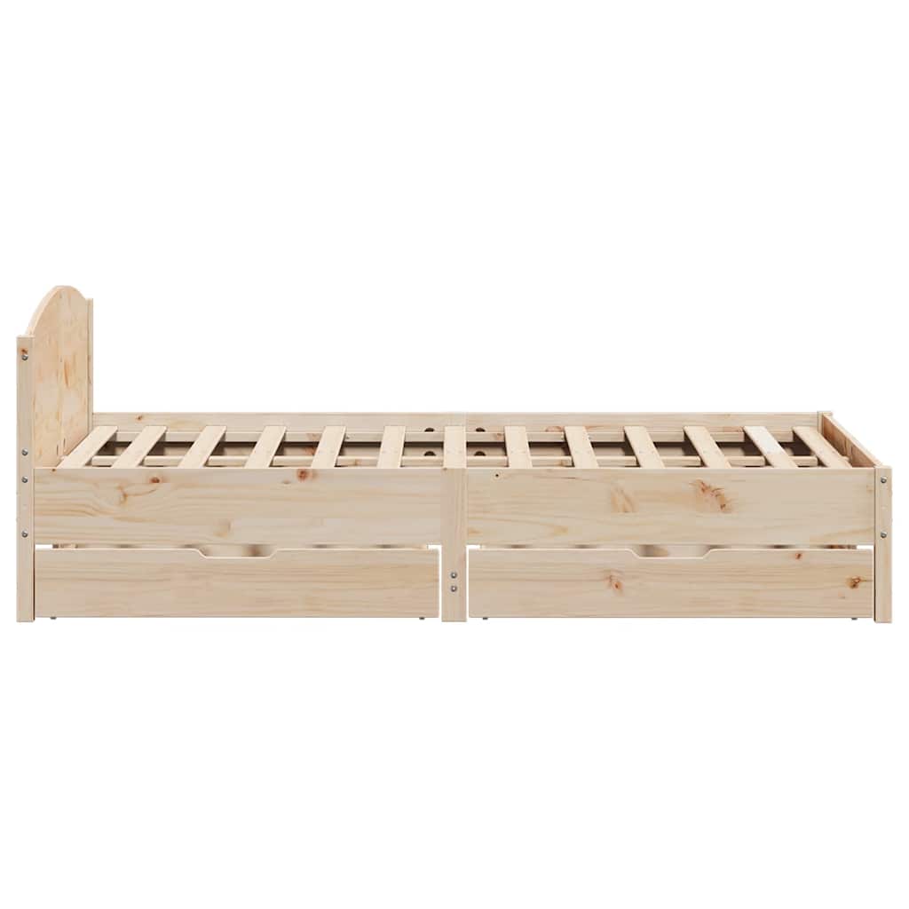 sengeramme uden madras 120x190 cm massivt fyrretræ