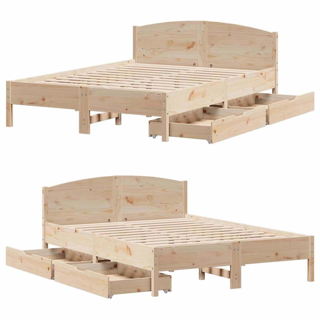 sengeramme uden madras 120x190 cm massivt fyrretræ